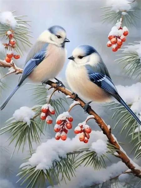Diamond Art Painting Bird Animal 5D Diy Embroidery Mosaic Tree Snow Full Square Round Handmade Home Decor