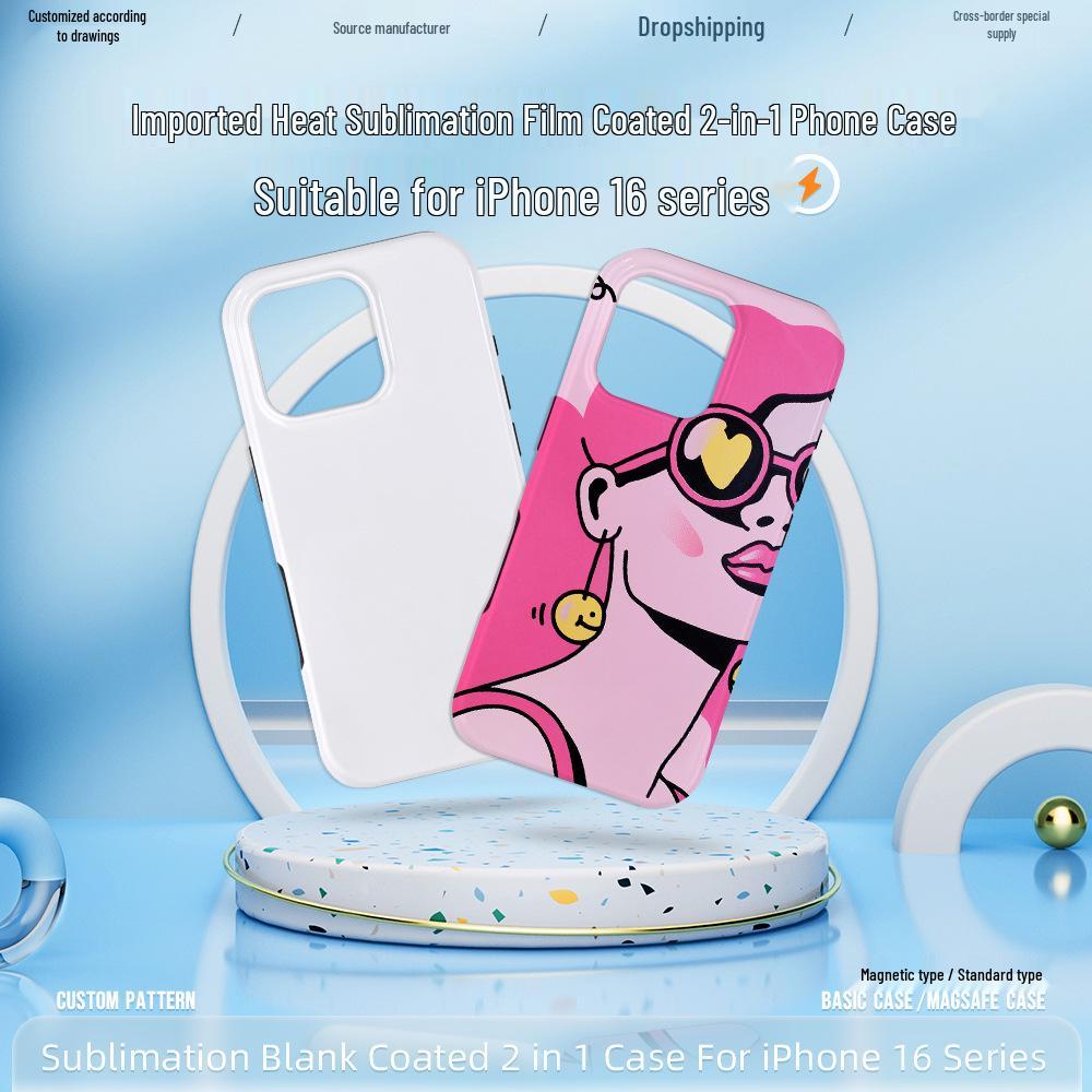 iPhone 16 Film Coating Two-in-One Heat Transfer Sublimation Case for Apple Promax