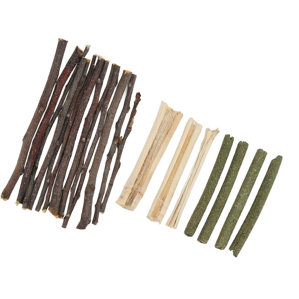 Hamster Chew Toy Set Safe Non Toxic Apple Branch Grass Stick Sweet Bamboo Mixed Molar Sticks