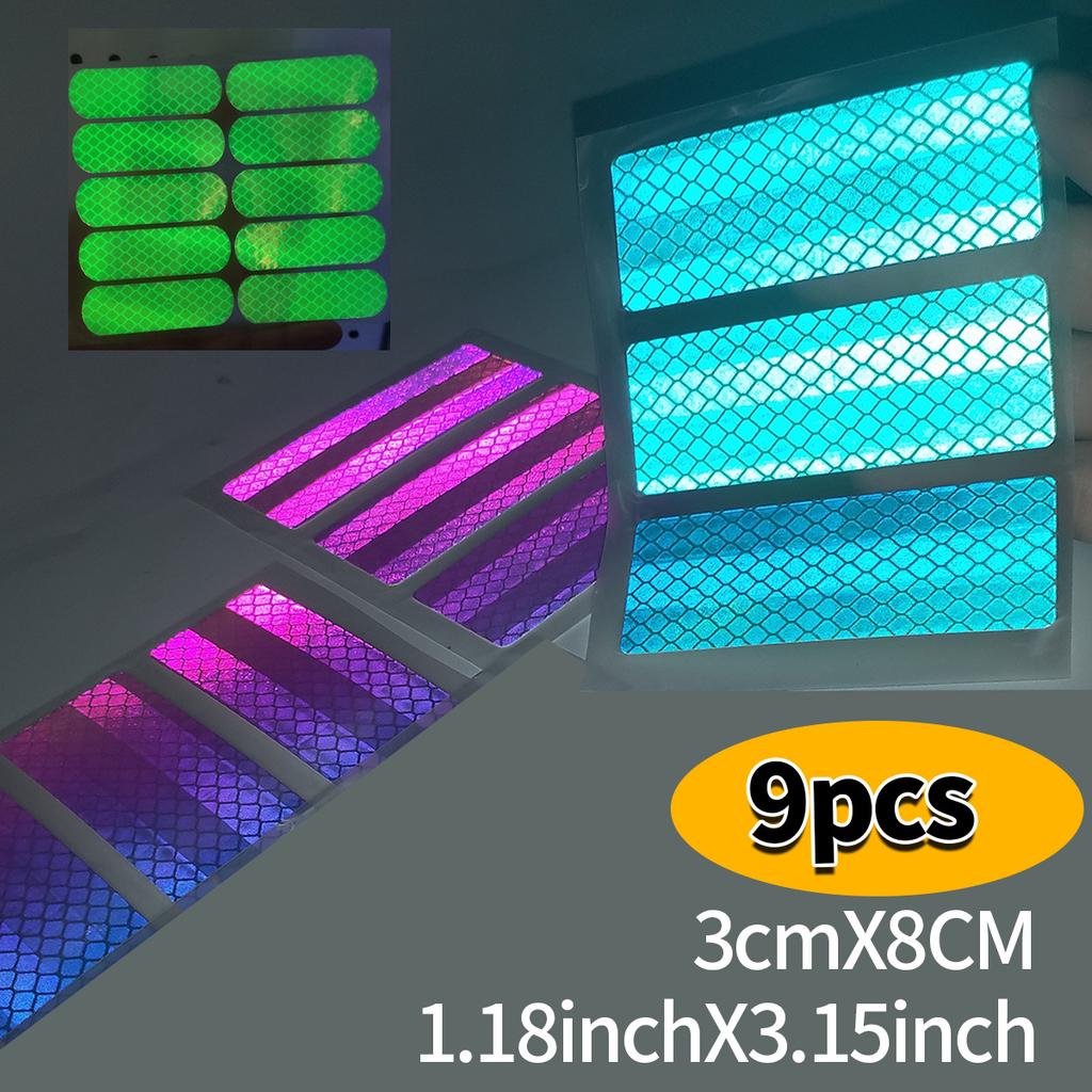 Seven-Color Laser Car Decoration Accessories Anti-Collision Reflective Warning Stickers for Car Motorcycle Wheels