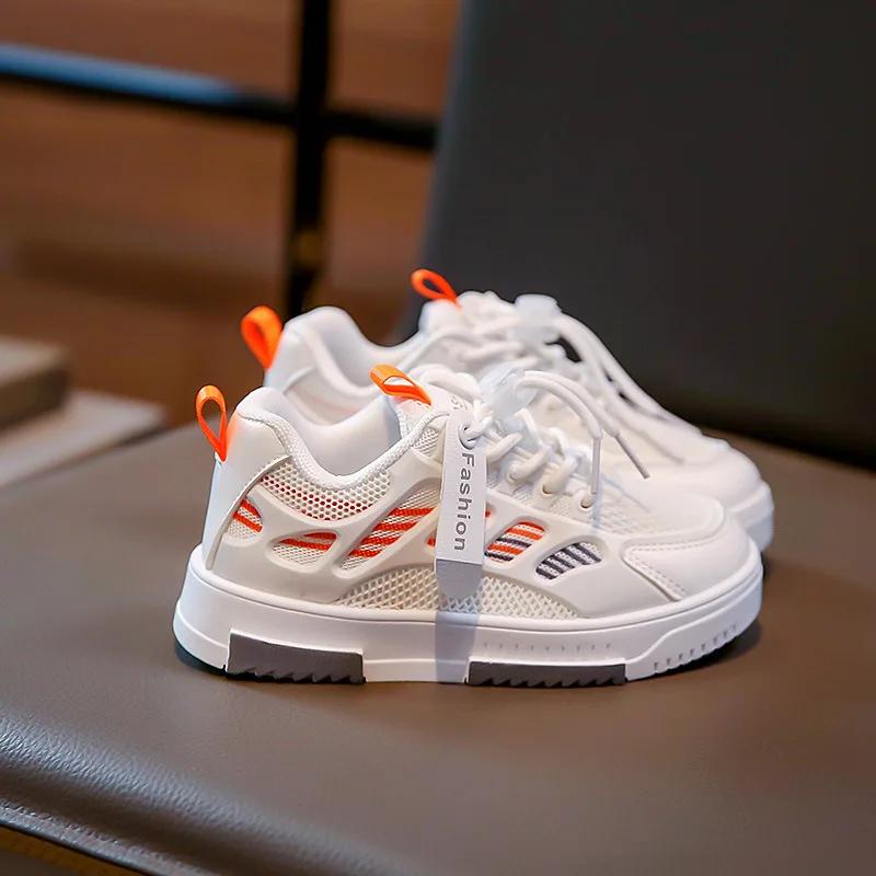 Fully Flat Kids Shoes School Fashion Stripes Chunky Sneaker All Season Leisure Street Style All Match Walking Shoes Child G07242 26 серый
