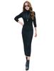 AasDawn Knit Long Slim High Long Long Inner Korean Style Women's Dress, Autumn/Winter, Sweater, Fit, Neck, Sleeves, Thick, Length, Dress, Slimming,