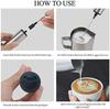 Adjustable 3-Speed Stainless Steel Electric Handheld Milk & Egg Frother