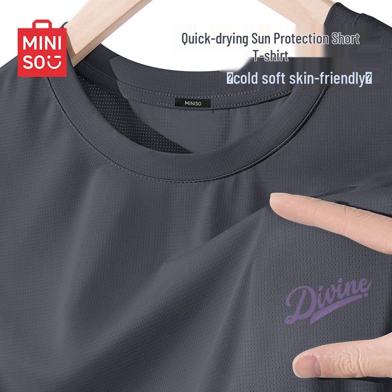 MINISO Men's Summer Ice Silk Cooling Quick-Dry Sun Protection T-Shirt