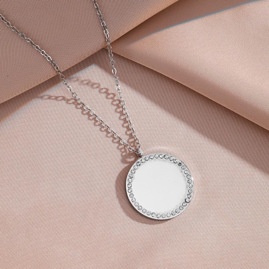 Fashion French pure heart necklace women's retro versatile temperament peach heart shape rhinestone collarbone chain pendant high sense