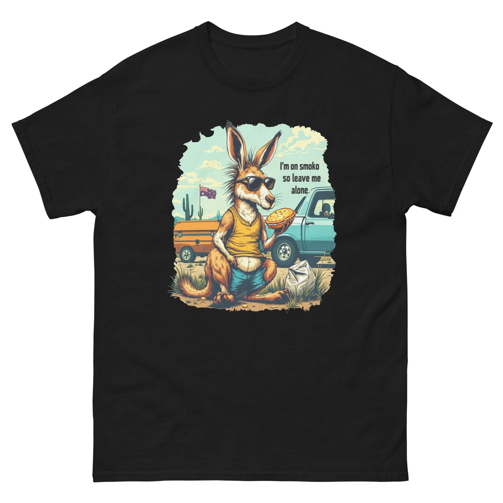 I m On Smoko Kangaroo with Pie Fun T-Shirt 4XL