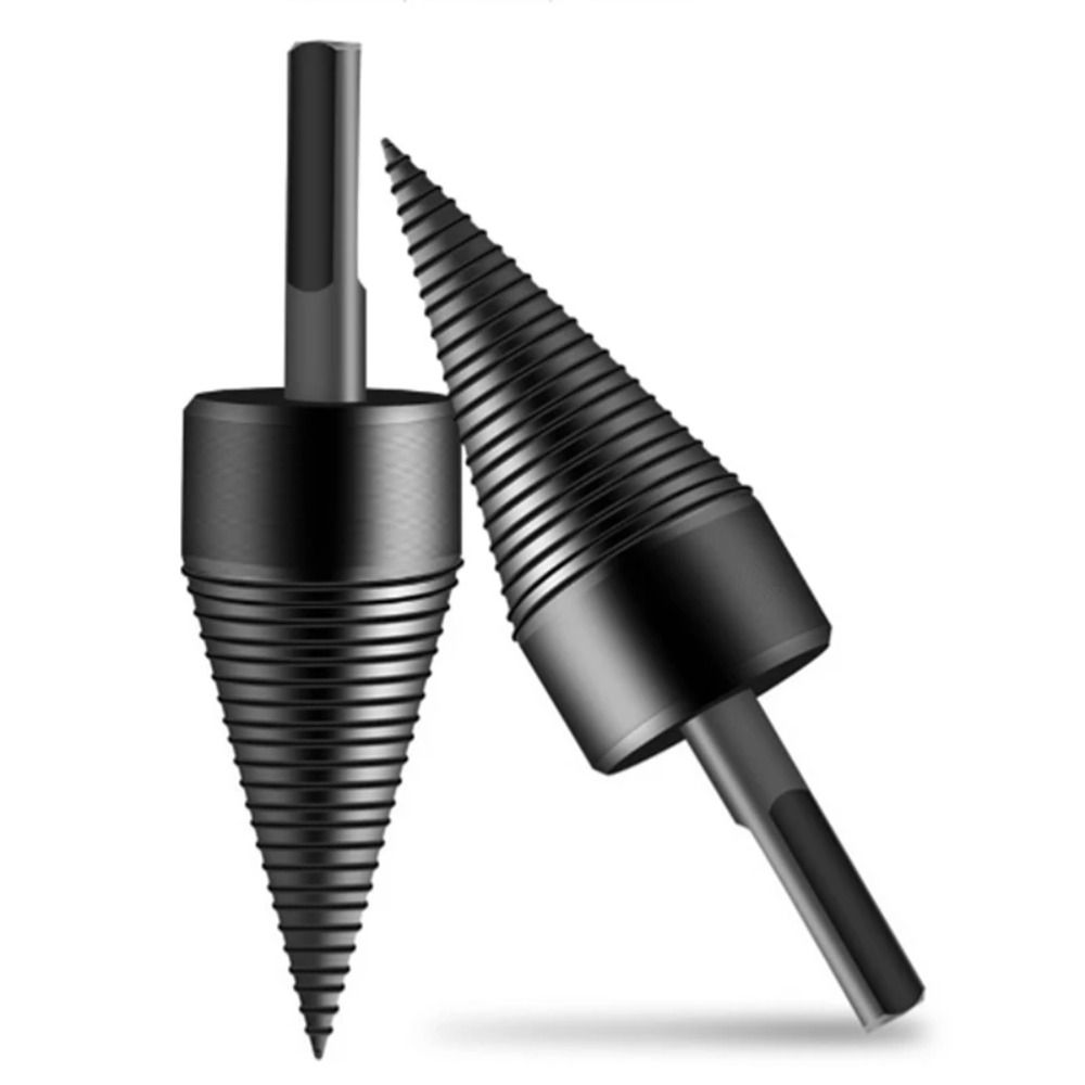 Round Shank Wood Splitting Cone High Hardness Steel Electric Drill Accessories  Woodworking