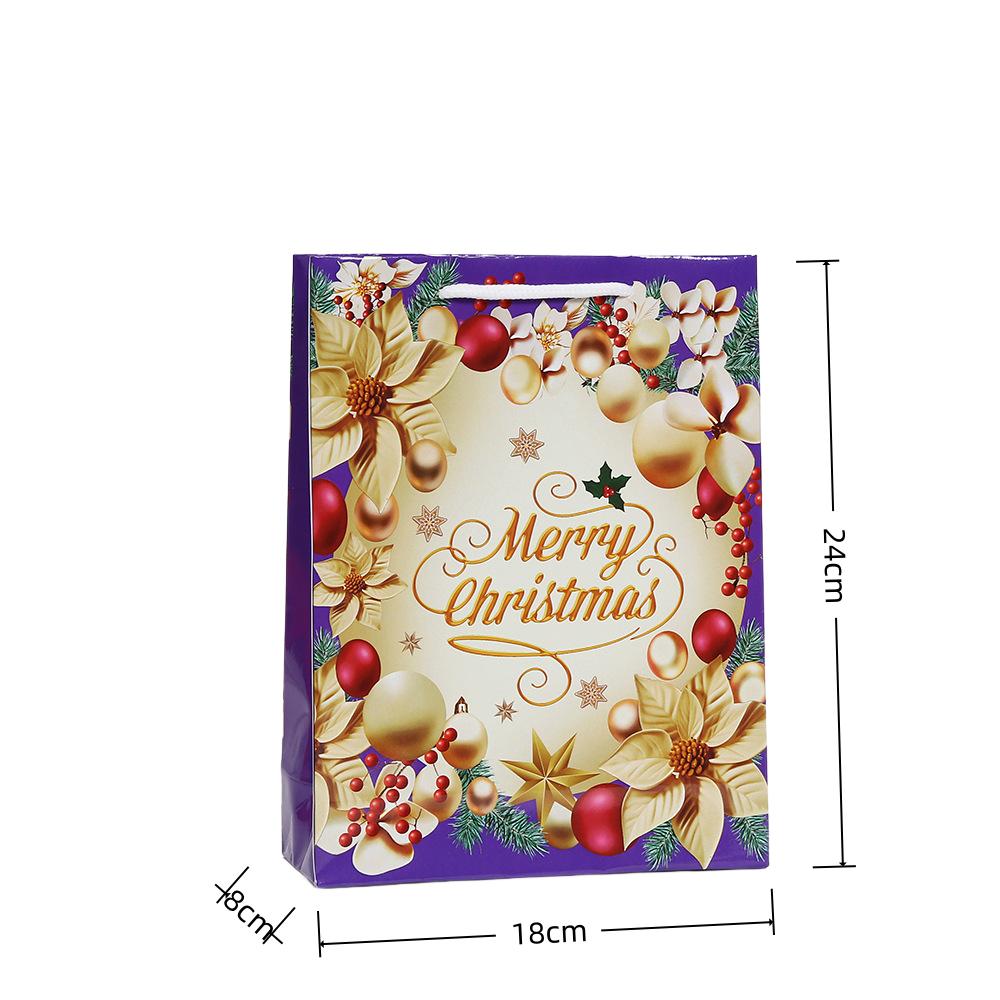 12/30pcs Merry Christmas Paper Tote Bags Reusable Gift Bags with Rope Handles for Holiday Parties Packing Candy Gifts Cake