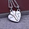 Korean Wave Stainless Steel Heart Necklace - 'I Love You' Couples Gift