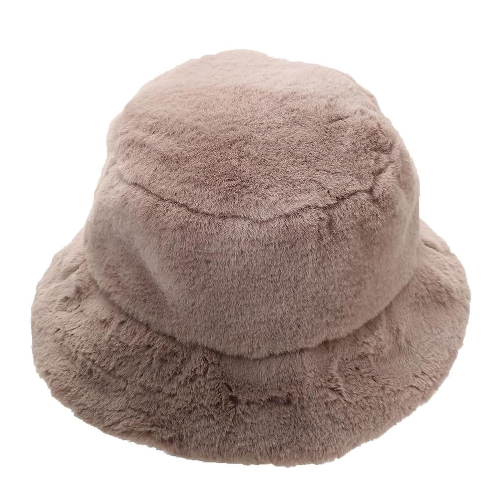 Fur Bucket Hat for Available In and and Solid Product Women's Fall/Winter, Black, Mocha, Ivory. Warm, Thick, Colors. Code Chat0796-mo /