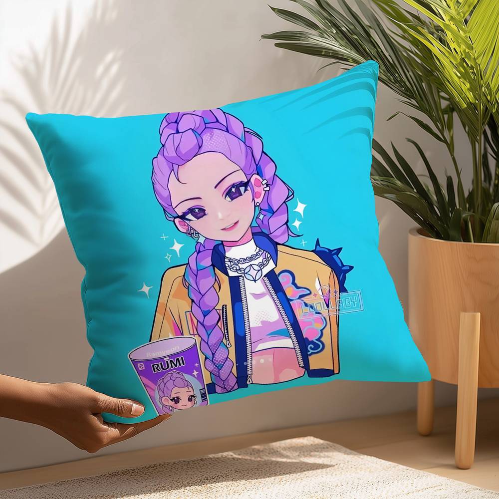 KPopS D-Demon H-Hunters Pillow Case Plush Fabric Soft  Pillowcase Double Sided Print Cushion Cover Household Gifts