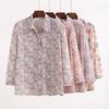 Spring Floral Loose Blouse for Elderly Women Comfortable Lightweight Shirt Open Front Grandma Outfit