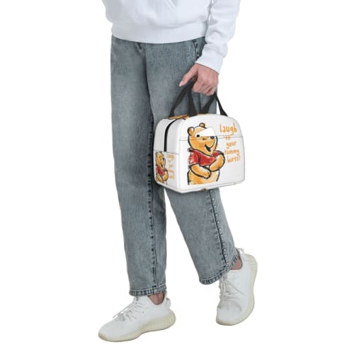 HTSW Cute Winnie the Pooh Bento Box, Stylish Insulated Lunch Bag, Perfect for Commuting, School, Travel, and Outdoor Activities, Unisex