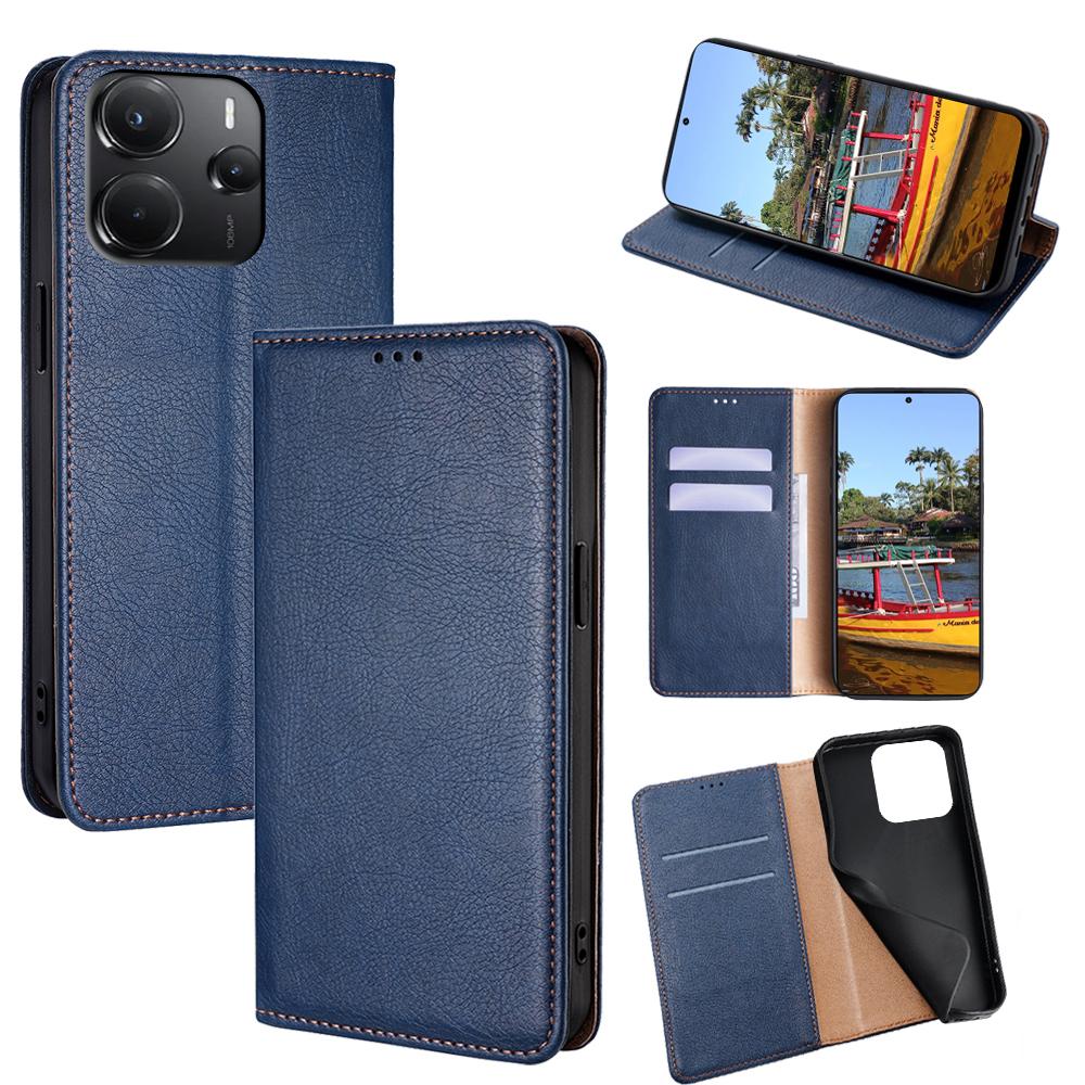 For Xiaomi Redmi Note 14 4G (164.84mm) Case Wallet PU Leather Magnetic Auto-Absorbed Phone Cover