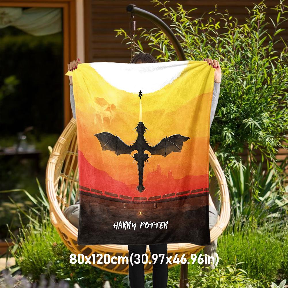 1pc Harry Potter,dragon,sunset Outdoor Flannel Throw Blanket All Season Soft Warmth,Home Decor 1031158
