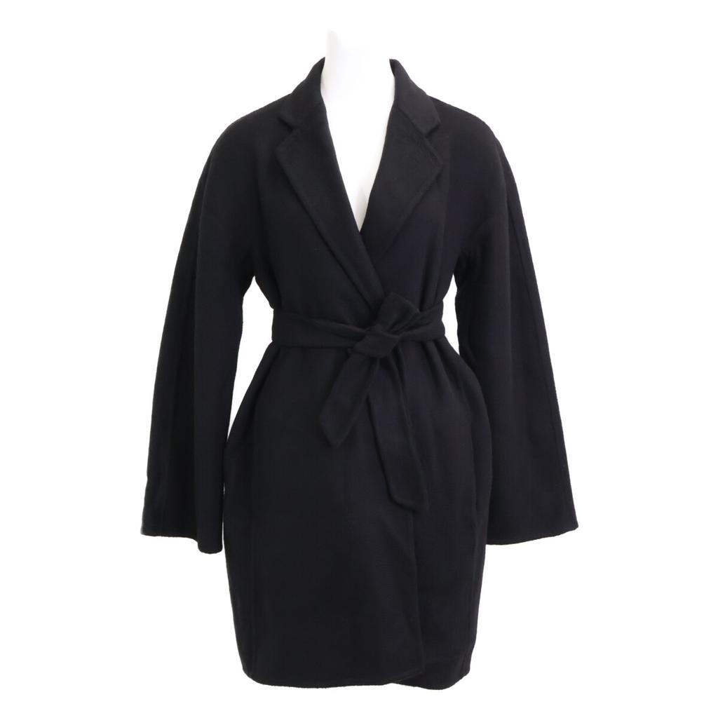 Max Mara [Excellent condition/Domestic genuine/Made in 2014] 24110110816 100% cashmere with belt coat 38 blackUsed
