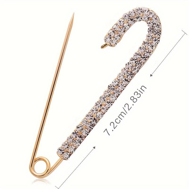 New Luxury Crystal Rhinestone Brooch for Women Girls Silver Color Safty Pin Brooch Lapel Pin Badge Sweater Dress Clothing Decor