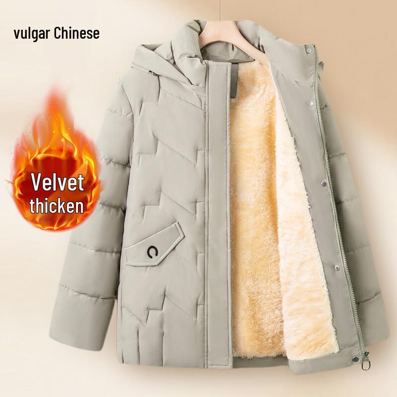 Elegant Women s Plus Velvet Winter Padded Jacket 5XL