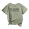 THE FUTURE Summer European and American Style Letter Graphic Round Neck Short Sleeve T-shirt