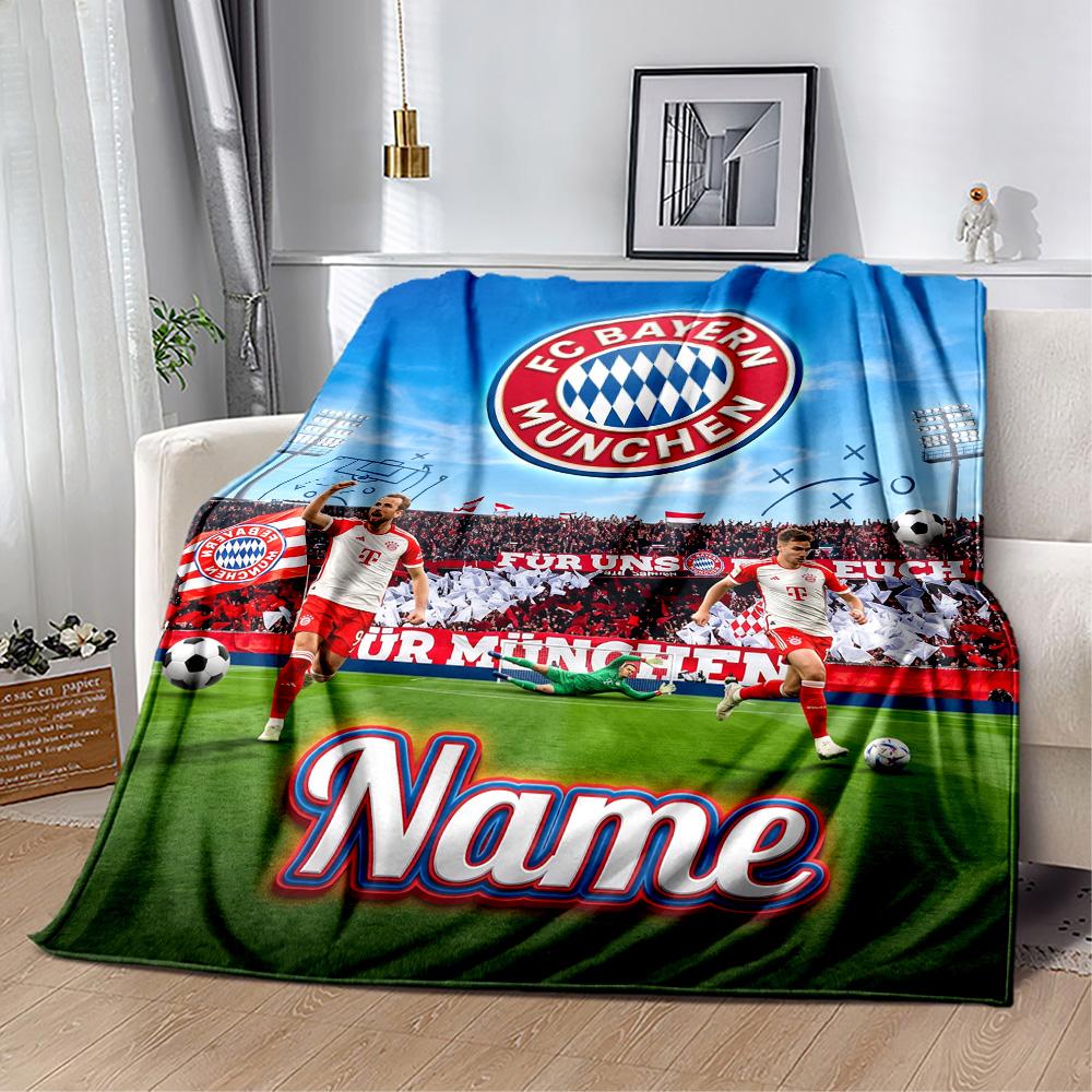Bayern Munich Jersey Personalized Text Blanket Multi-purpose Customizable Blanket Soft & Cozy for Seaside Nap Home Decor Living Room for All Occasions