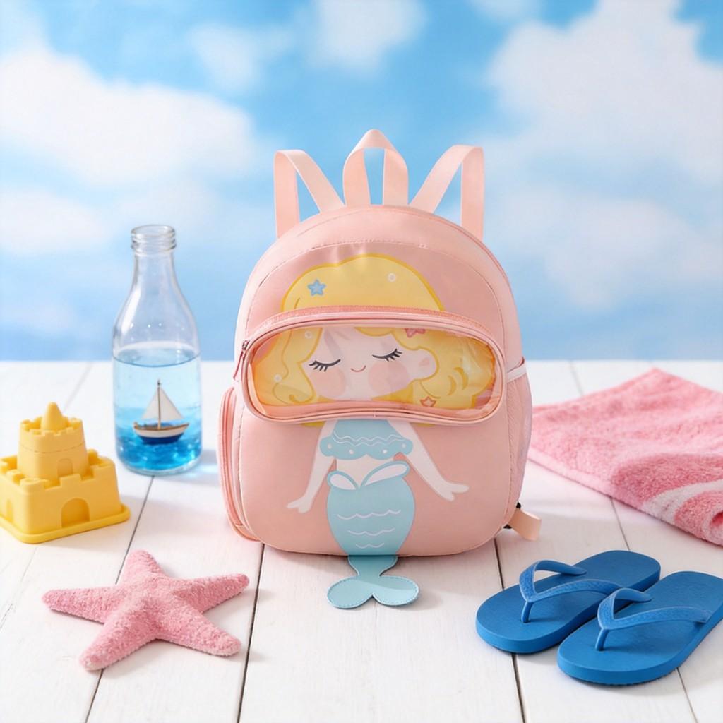 Kids Cartoon Waterproof Swimming Bag With Large Capacity For Beach Travel And Outdoor Use