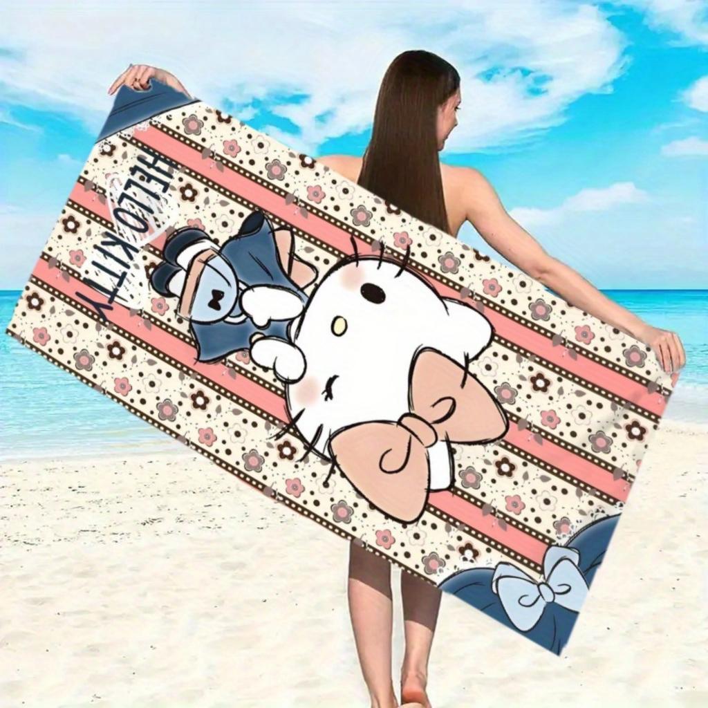 1pc for hello kitty Beach Towel,Fashionable Water-Absorbent Quick-Drying Single-Piece Large-Sized Beach Towel