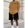 2026 Casual Men's Set Summer Apparel Color-Blocked Short-Sleeve Top Relaxed Drawstring Shorts Stylish Streetwear Ensemble