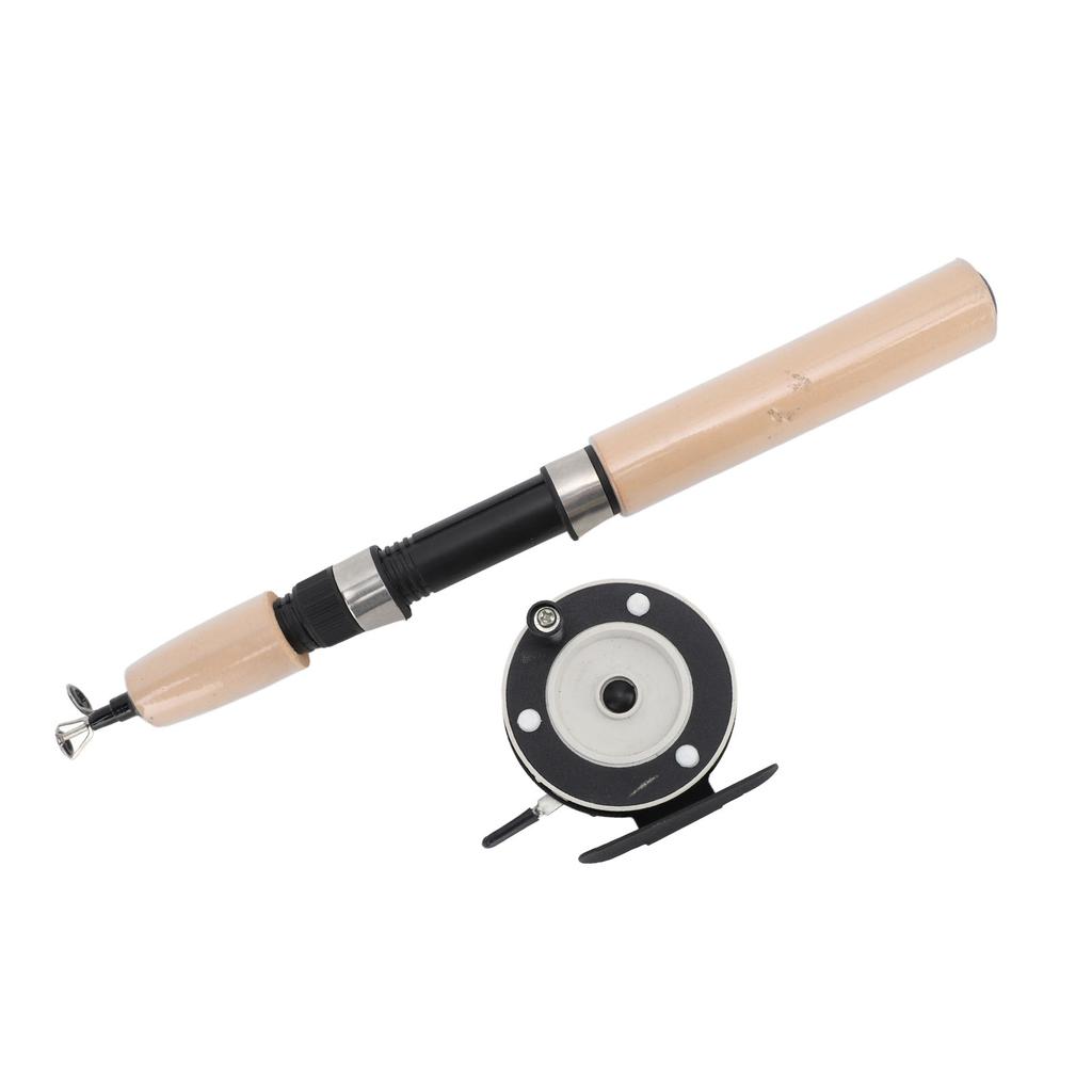 65cm Set prutu a navijáku na ledový rybolov Hladká rotace Pohodlný úchop Protiskluzové přívlačové ledové rybářské sady na pstruhy