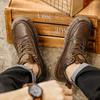 Men's High-top Casual Leather Shoes Handmade Plush Shoes Casual Shoes Autumn and Winter Plus Size 39-47