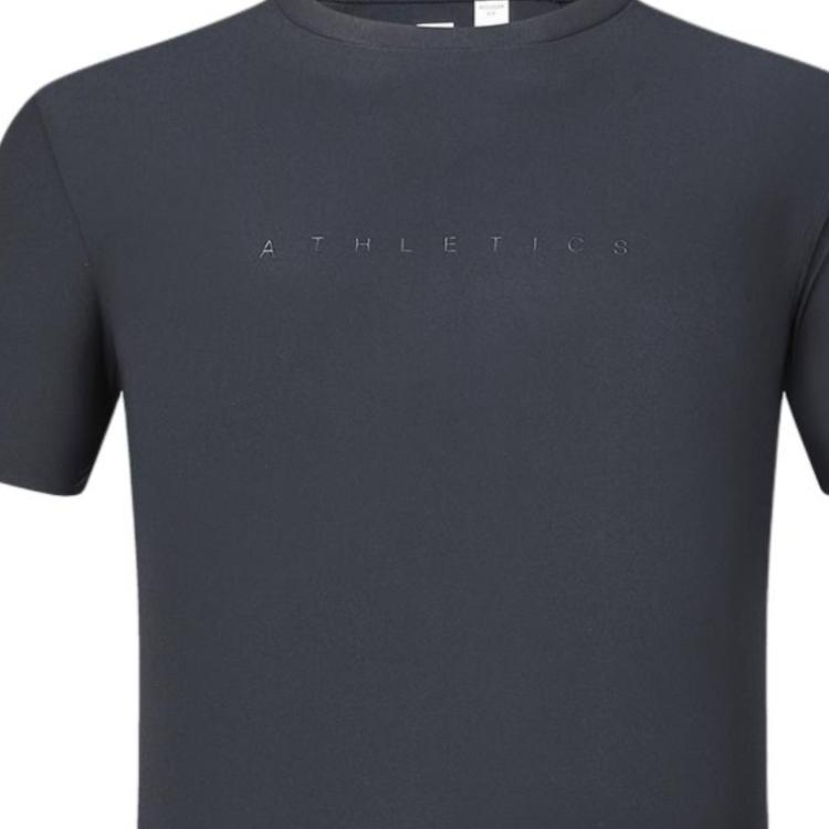 Fila Fitness Series Printed Letter Knitted Solid Color Straight-Cut Round Neck Short Sleeve T-Shirt Men Tops Deep-Gray A11M421119F-DY