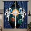 2 st Moderna Polyester Astronautgardiner   Stångficka Rymdtema Gardiner   Maskintvättbara   Äventyrssovrumsinredning   Halvgenomskinliga