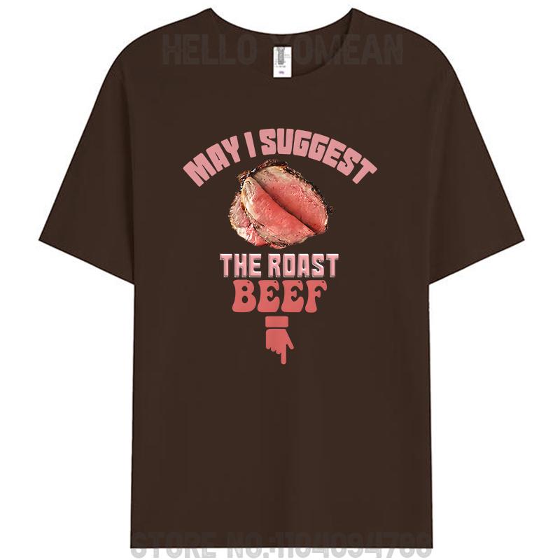 Могу я предложить Ростбиф Смешные Неловкие Неуместные Мужские Футболки Хлопковые Графические Топы S