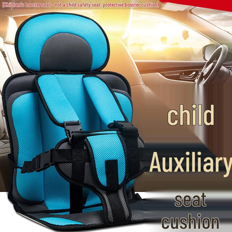 

Portable Children s Booster Seat High Chair with Fixing Waistband and Cushion, Suitable for All Seasons. Dark Blue+Black [Small 0-5 years]