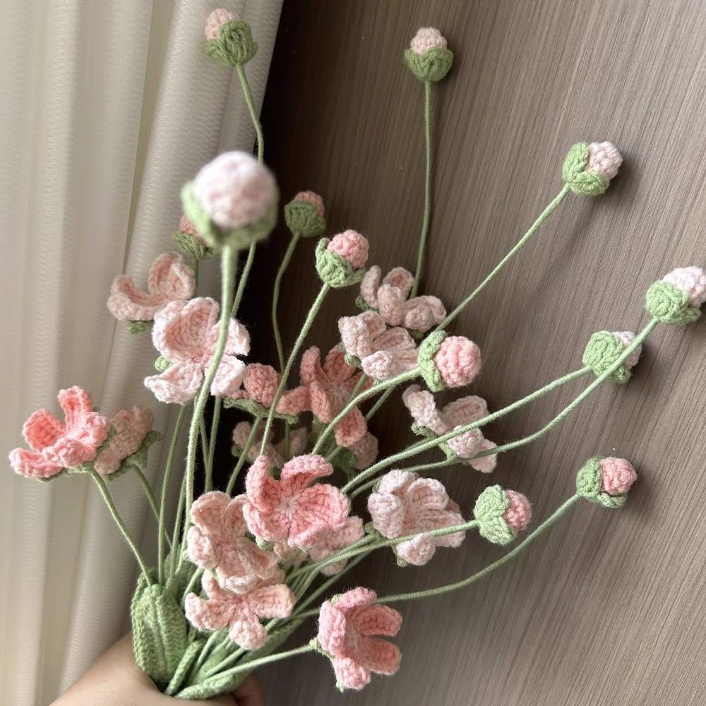 Creative DIY Flowers Bouquet Crocheted Flower Wedding Home Decoration Gifts Handwoven Flowers Flower Arrangement Home