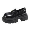 Retro Brown British Style Platform Small Leather Shoes Women's 2025 New Spring and Autumn with Skirts To Increase the Height of One Pedal Loafers