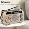 FM AM SW Radio Solar Charging Emergency Radios Receiver Hand Crank Bluetooth 5.2 Support TF USB Gold
