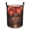 African American Women Laundry Hamper Toys Storage Organizer Foldable Bucket Washing Bin Dirty Clothes Bag Large Laundry Basket