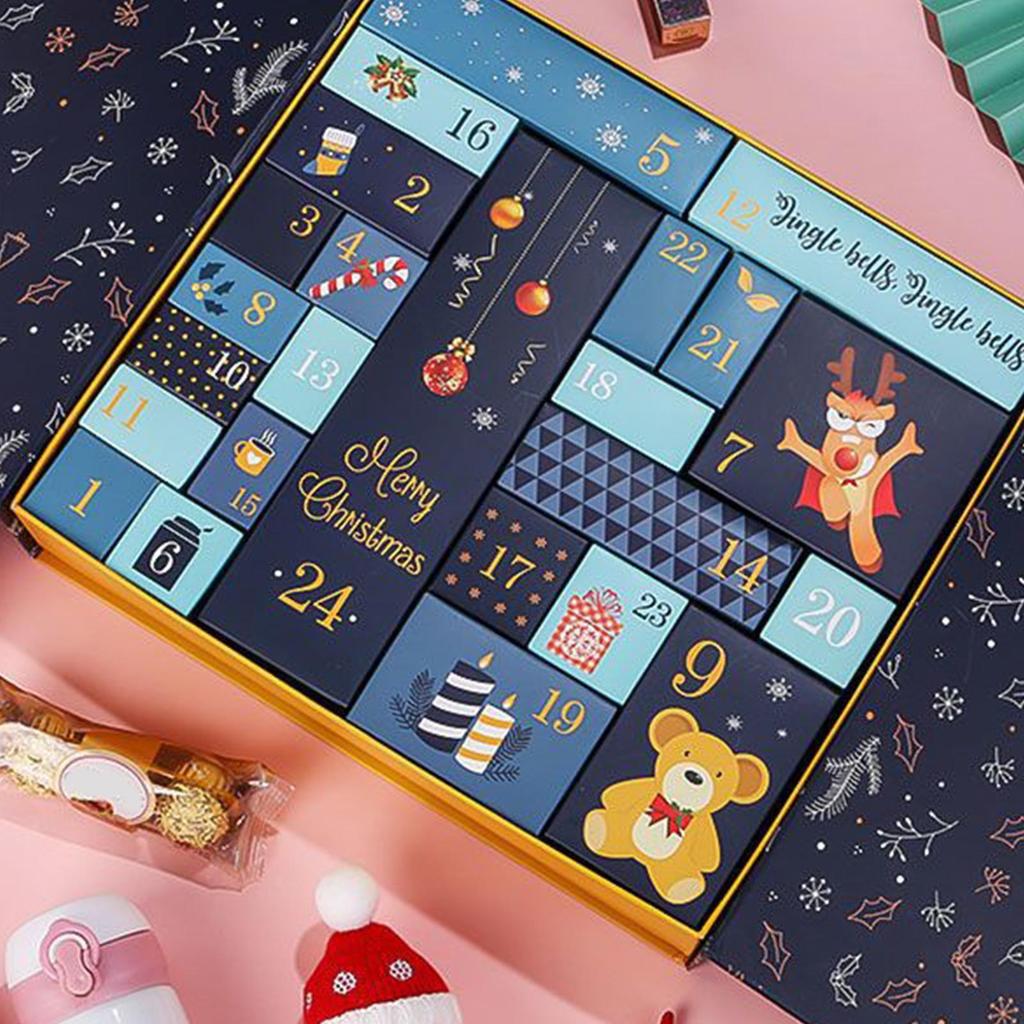 DIY Christmas Advent Countdown Calendar Boxes 24 Days Countdown Calendar Package Wrap Box Fillable Empty Cardboard Number Box