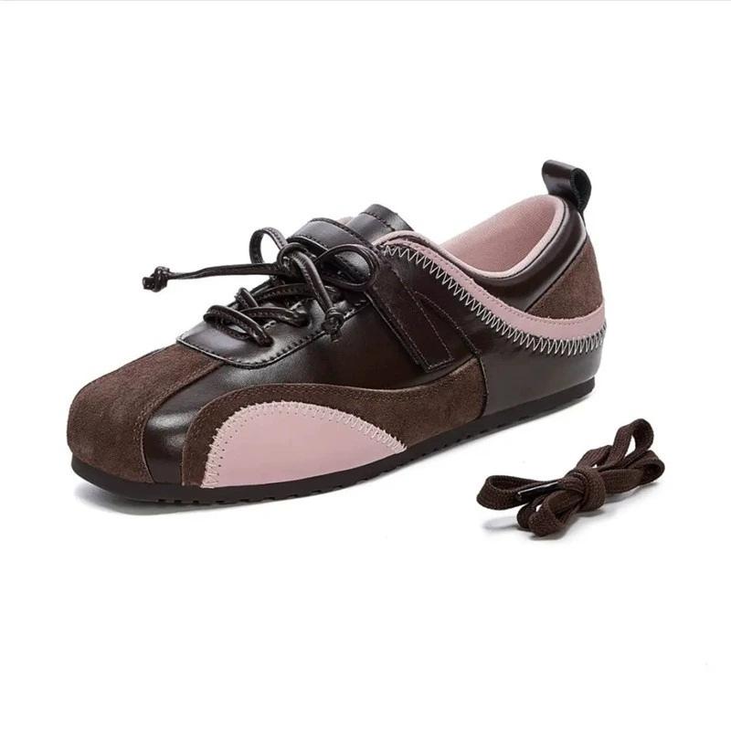 Klettverschluss-Sneaker Damen Herbst Neu Leder Mode Nische Vielseitige Freizeitschuhe Damen