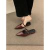 French Shallow Mouth Pointed Half Slippers Summer Wear a Pedal Lazy Muller Shoes Empty Bag Head Sandals