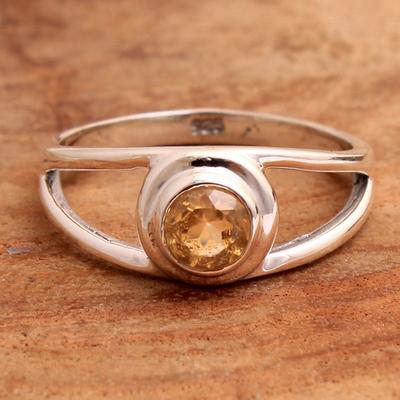 Citrin Ring, Handgemachter Schmuck, 925 Sterling Silber, Silberring, Edelsteinschmuck