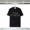 280g Double Yarn Cotton T-Shirt Couples Casablanca Castle Print Short Sleeve Round Neck Loose Fit