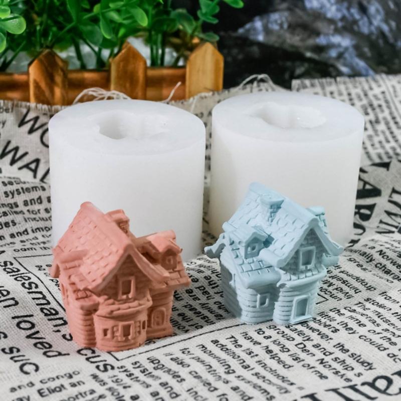 Fliegendes Haus Silikonform 3D Kleine Hausformen Ornament Bastelformen Sukkulenten Formen für Tischdekorationen