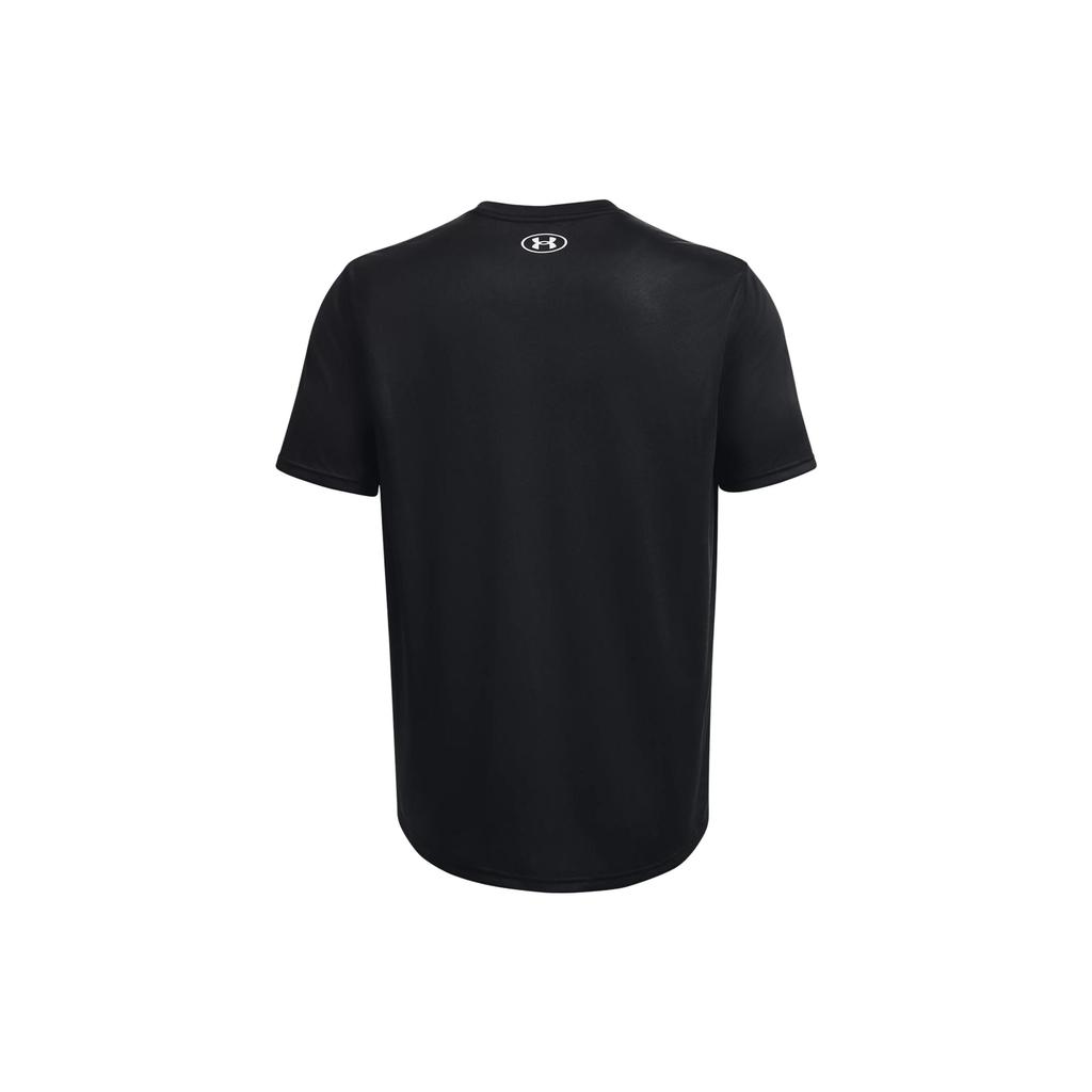 Under Armour Logo Print Solid Color Round Neck Short Sleeve T-Shirt Men Tops Black 1376842-001