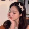 Mesh Bow Pearl Hair Clip Female Korean Holiday Fashion Duckbill Clip Hair Accessories