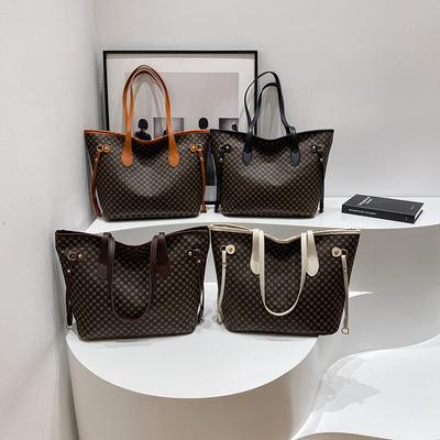 Nova bolsa tote de ombro feminina simples e portátil de moda com estampa casual de grande capacidade para mulheres