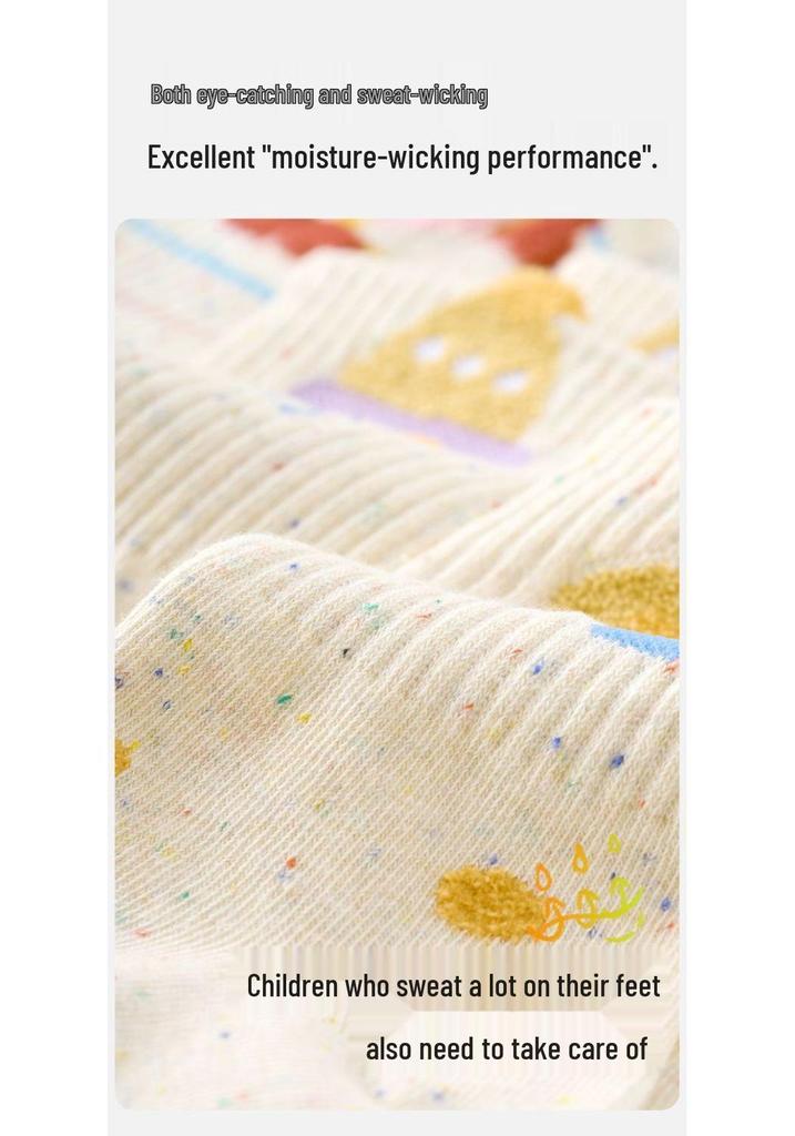 Children's Cartoon Polka Dot High Socks - Antibacterial, Deodorant, for Girls, Spring, Autumn, Winter - Medium & Large Sizes