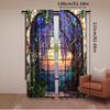 Set Of 2 Vibrant Stained Glass Wisteria Flower Printed Curtains Beautiful Home Decor Bedroom Bathroom Living Room Dining Curtain For Area Made