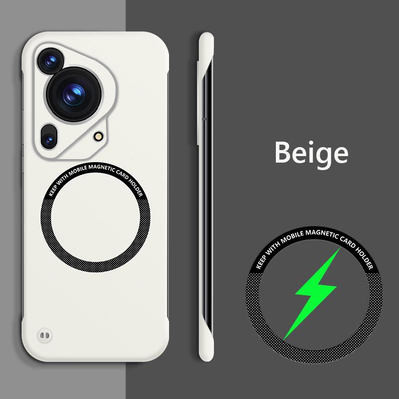 

Безрамочный магнитный тонкий чехол Magsafe для Huawei Pura 70 Ultra Pro Plus Pura70 Pro Plus с беспроводной зарядкой, матовая жесткая задняя крышка без полей For Pura 70 бежевый