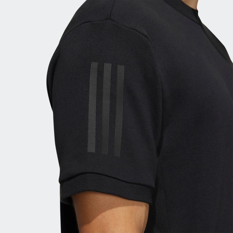 Adidas Solid Back Logo Print Short Sleeve T-Shirt Men Tops Black GQ1170